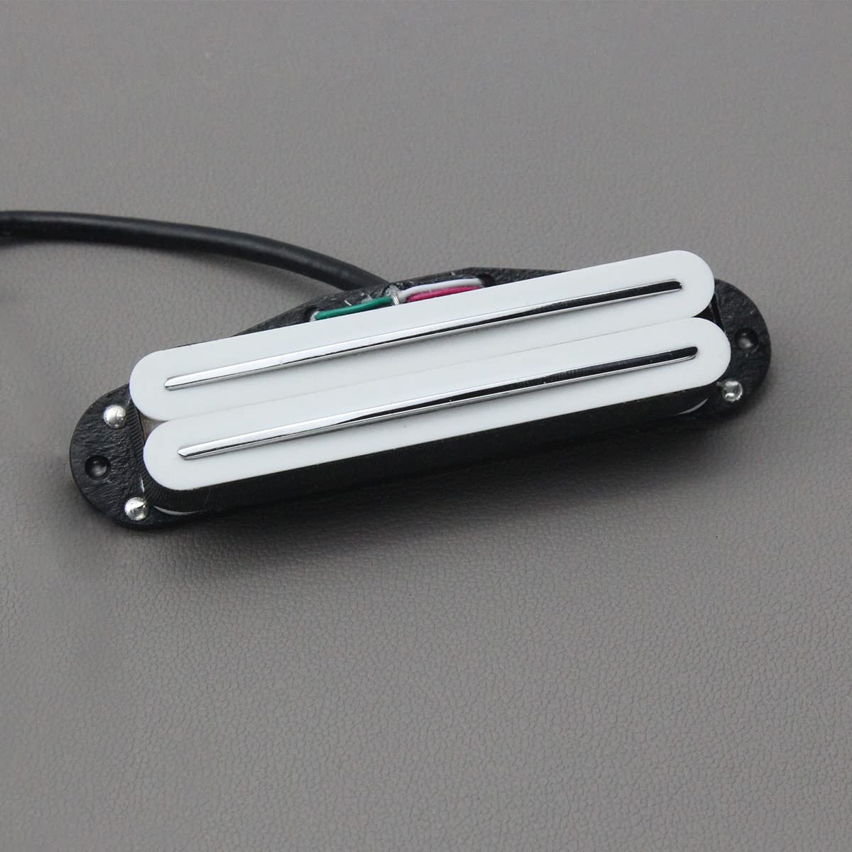 FLEOR Alnico 5 Hot Dual Rail Humbucker Single-Coil-Sized Pickup 12-13K Humbucker Pickup, White